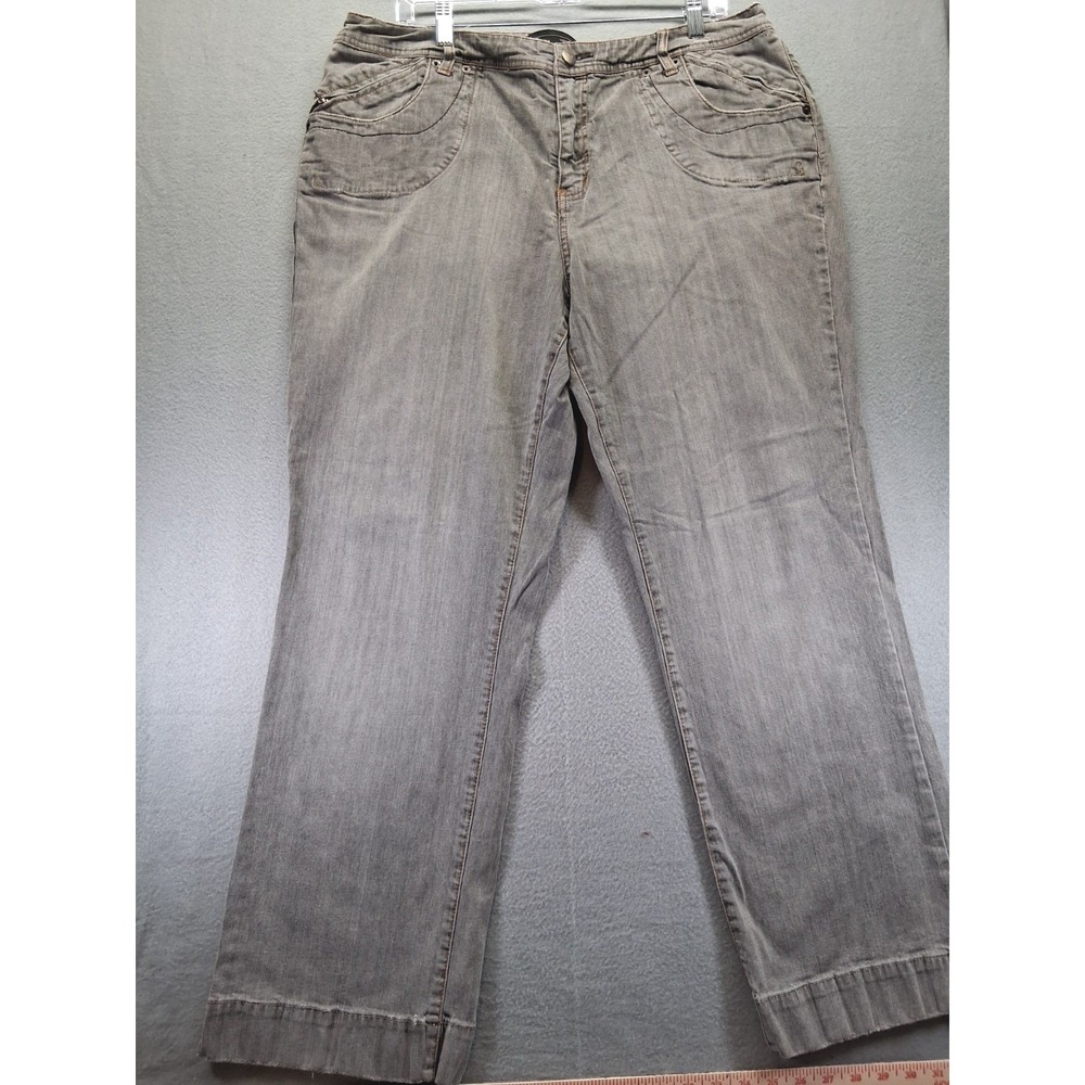 Venezia Women Gray Denim Jeans Boot Cut Size 20, 6 Pockets